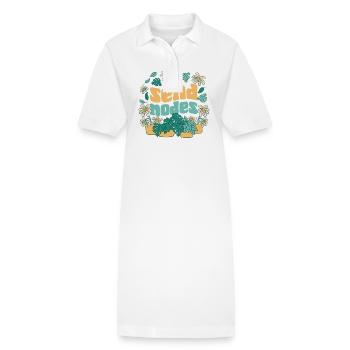 Plant Lover Gardening Pun Send - Stanley/Stella Frauen Bio-Polokleid PAIGER - Weiß - Vorne