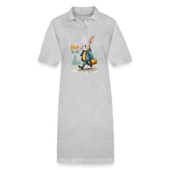 Stylish Walking Bunny Art - Stanley/Stella PAIGER Organic Women’s Polo Dress - black - Front