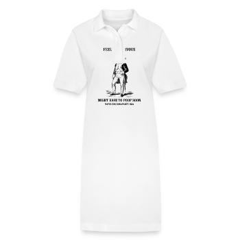Nervosité Napoléon Bonaparte Humour - Robe polo bio PAIGER Stanley/Stella Femme - blanc - Devant