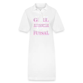 Le futsal me rend heureuse, une joueuse confiante - Robe polo bio PAIGER Stanley/Stella Femme - blanc - Devant