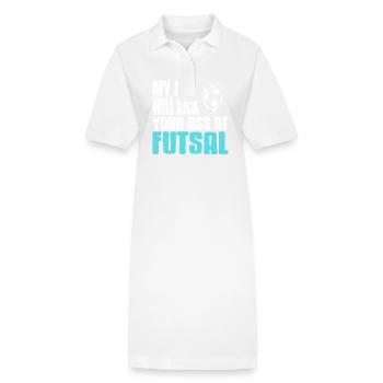 My Dad Will Kick Your Ass at Futsal Funny Pride - Stanley/Stella Frauen Bio-Polokleid PAIGER - Weiß - Vorne