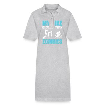 My Bike Is Faster Than Zombies Funny Rider - Stanley/Stella PAIGER Organic Women’s Polo Dress - black - Front