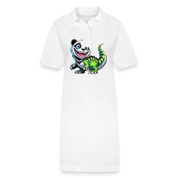 Fantaisiste Dino T-Rex Panda Créature mythique - Robe polo bio PAIGER Stanley/Stella Femme - blanc - Devant