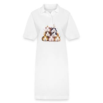 Triumphant Guinea Pig Tower with Carrot - Stanley/Stella Frauen Bio-Polokleid PAIGER - Weiß - Vorne