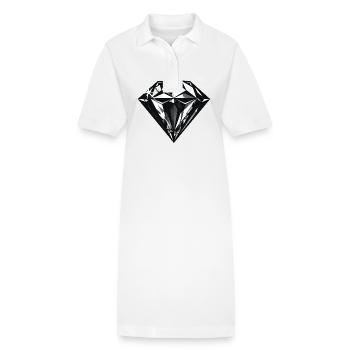 Symbole de bijou en diamant - Robe polo bio PAIGER Stanley/Stella Femme - blanc - Devant