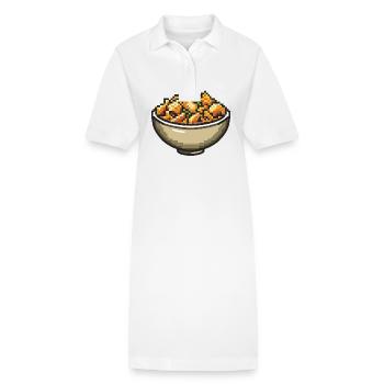 Pasta Pasta Pixel Icon - Stanley/Stella PAIGER Organic Women’s Polo Dress - white - Front