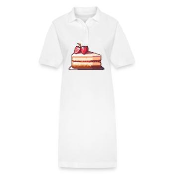 Gâteau au fromage Pixel Icon Cake - Robe polo bio PAIGER Stanley/Stella Femme - blanc - Devant