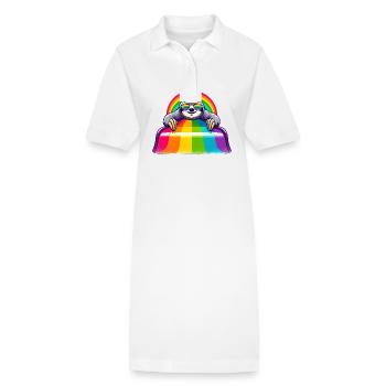 Aire de jeux arc-en-ciel de paresse de la fierté LGBTQ - Robe polo bio PAIGER Stanley/Stella Femme - blanc - Devant