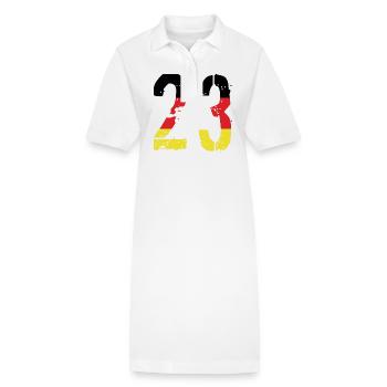 Maillot 23 Numéro Allemagne - Robe polo bio PAIGER Stanley/Stella Femme - blanc - Devant