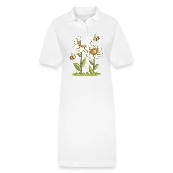 Bienen und Blüten - Stanley/Stella Frauen Bio-Polokleid PAIGER - Weiß - Vorne
