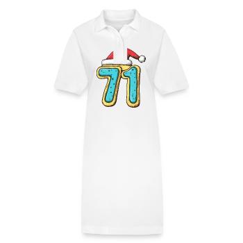71 Zahl Weihnachten Keks - Stanley/Stella Frauen Bio-Polokleid PAIGER - Weiß - Vorne