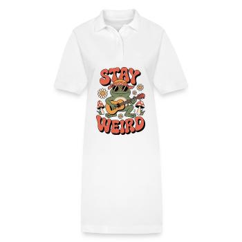 Hippie Stay Weird - Stanley/Stella PAIGER Organic Women’s Polo Dress - white - Front