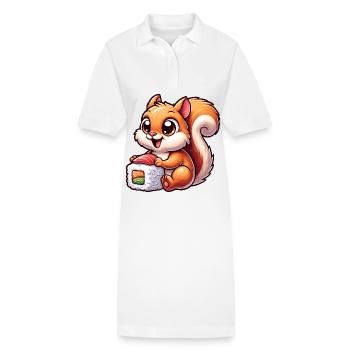 Écureuil et Sushi Design Japonais - Robe polo bio PAIGER Stanley/Stella Femme - blanc - Devant
