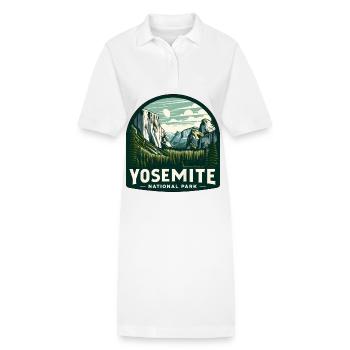 Yosemite National Park Mountain Landscape Nature - Stanley/Stella PAIGER Organic Women’s Polo Dress - white - Front