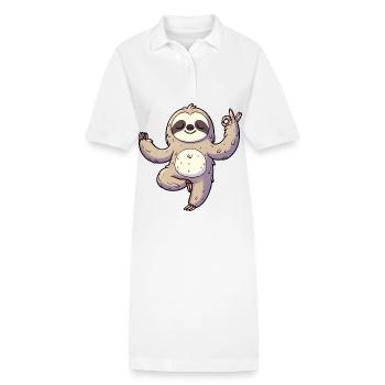 Méditation Yoga paresseux Formation Autogène - Robe polo bio PAIGER Stanley/Stella Femme - blanc - Devant