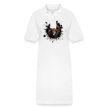 Lion Portrait - Robe polo bio PAIGER Stanley/Stella Femme - blanc - Devant