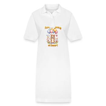 Forever young at heart, happy bday! - Stanley/Stella PAIGER Organic Women’s Polo Dress - white - Front