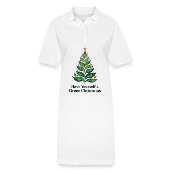 Sapin de Noël vert écologique - Robe polo bio PAIGER Stanley/Stella Femme - blanc - Devant