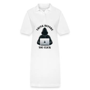 Réfléchissez avant de cliquer - Cybersécurité - Robe polo bio PAIGER Stanley/Stella Femme - blanc - Devant