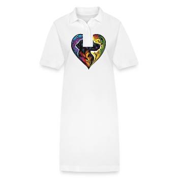 Kangal Chien Coeur Amour - Robe polo bio PAIGER Stanley/Stella Femme - blanc - Devant