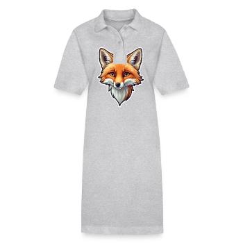 Fox Illustration - Stanley/Stella PAIGER Organic Women’s Polo Dress - black - Front