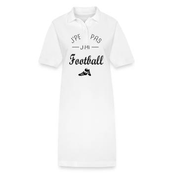 J'peux pas j ai Football joueur footballeur foot - Robe polo bio PAIGER Stanley/Stella Femme - blanc - Devant