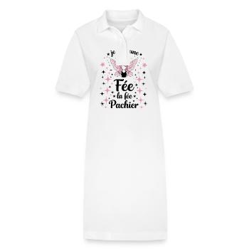 Je Suis Une Fée La Fée Pachier - Robe polo bio PAIGER Stanley/Stella Femme - blanc - Devant