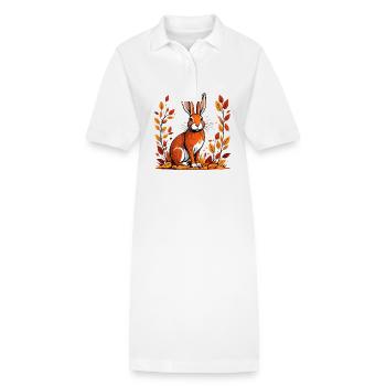 Lapin d’automne - Robe polo bio PAIGER Stanley/Stella Femme - blanc - Devant