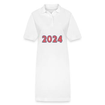2024. JAHR. ALLES GUTE ZUM NEUEN JAHR - Stanley/Stella Frauen Bio-Polokleid PAIGER - Weiß - Vorne
