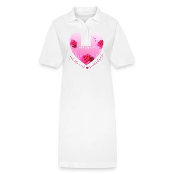 mother Mummy mom mama - Stanley/Stella Frauen Bio-Polokleid PAIGER - Weiß - Vorne