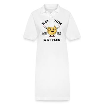 Wochenenden sind für Waffeln - Stanley/Stella Frauen Bio-Polokleid PAIGER - Weiß - Vorne