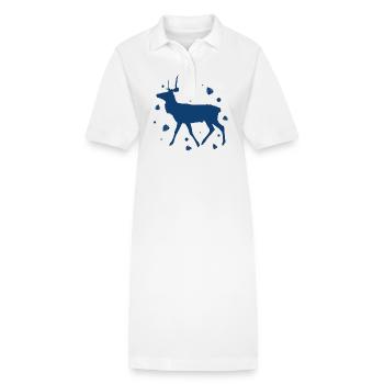Deer - Forest, Nature, Animal Welfare - Stanley/Stella PAIGER Organic Women’s Polo Dress - white - Front