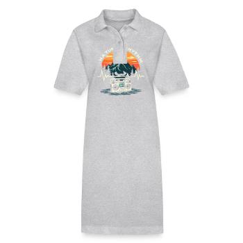 Camping Herzschlag wohnmobil zubehör - Stanley/Stella Frauen Bio-Polokleid PAIGER - Schwarz - Vorne