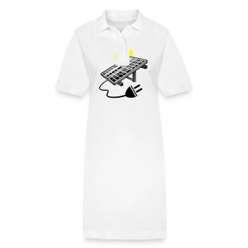 Photovoltaik Anlage Symbol Solar Energie - Stanley/Stella Frauen Bio-Polokleid PAIGER - Weiß - Vorne