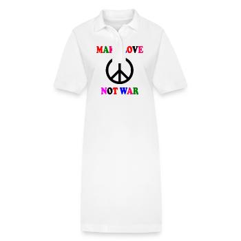 Make love not war - Robe polo bio PAIGER Stanley/Stella Femme - blanc - Devant