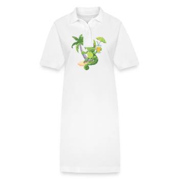 Chameleon Summer Beach Holidays - Stanley/Stella PAIGER Organic Women’s Polo Dress - white - Front