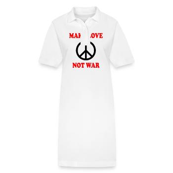 Make love not war - Robe polo bio PAIGER Stanley/Stella Femme - blanc - Devant