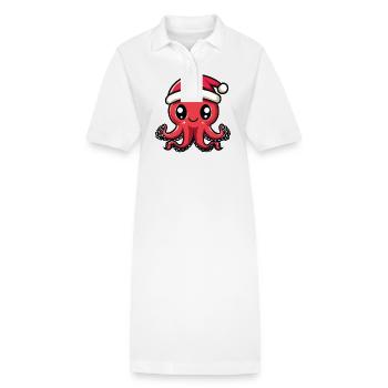Oktopus Weihnachten Christmas - Stanley/Stella Frauen Bio-Polokleid PAIGER - Weiß - Vorne