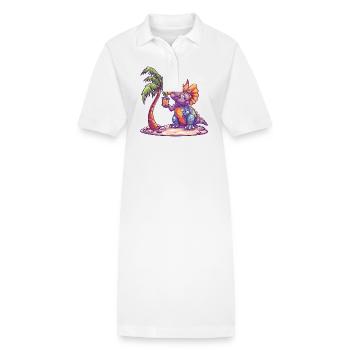Dinosaur triceratops Summer - Stanley/Stella PAIGER Organic Women’s Polo Dress - white - Front