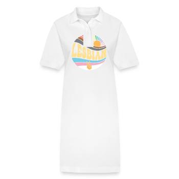 Vintage Lesbian Pride Month - Groovy LGBT Gay - Robe polo bio PAIGER Stanley/Stella Femme - blanc - Devant