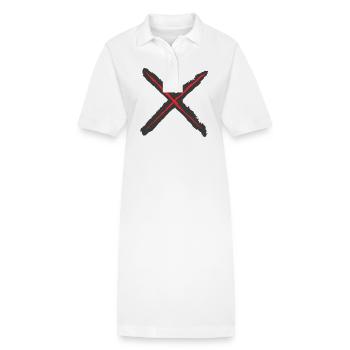 Rouge X - Croix de Saint-André Style Grunge rouge sur noir - Robe polo bio PAIGER Stanley/Stella Femme - blanc - Devant