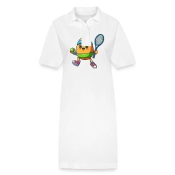Osterei-Tennis, Tennisspieler Osterfest - Stanley/Stella Frauen Bio-Polokleid PAIGER - Weiß - Vorne