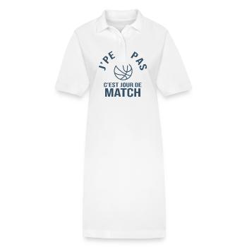 basketball je peux pas c est match de basket - Robe polo bio PAIGER Stanley/Stella Femme - blanc - Devant