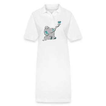 Doux éléphant - Robe polo bio PAIGER Stanley/Stella Femme - blanc - Devant