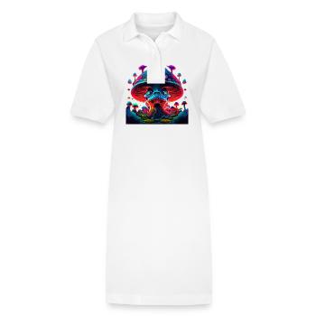 Champignon Psyco - Robe polo bio PAIGER Stanley/Stella Femme - blanc - Devant