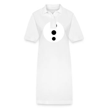 Trio aus schwarzen Punkten - Stanley/Stella Frauen Bio-Polokleid PAIGER - Weiß - Vorne