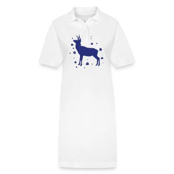 Deer - Forest, Nature, Animal Welfare - Stanley/Stella PAIGER Organic Women’s Polo Dress - white - Front