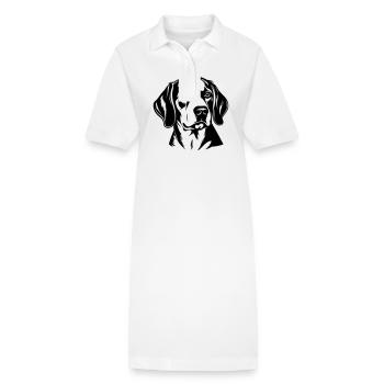Tête de chien Beagle - Robe polo bio PAIGER Stanley/Stella Femme - blanc - Devant