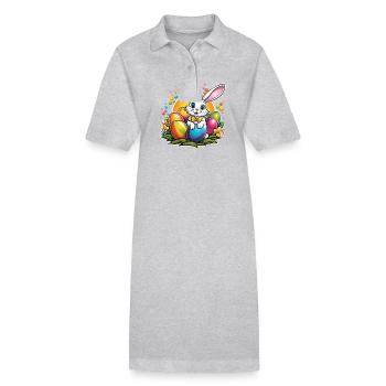 Osterhase Ostern Illustration - Stanley/Stella Frauen Bio-Polokleid PAIGER - Schwarz - Vorne