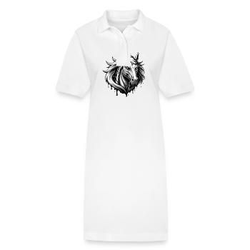 horse black and withe - Stanley/Stella Frauen Bio-Polokleid PAIGER - Weiß - Vorne